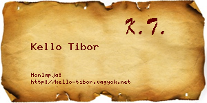 Kello Tibor névjegykártya